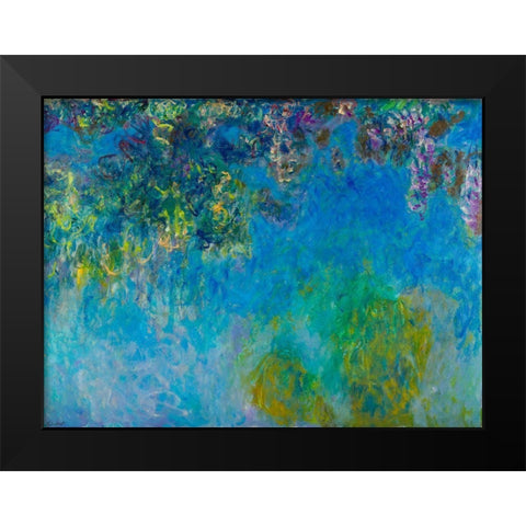 Wisteria Black Modern Wood Framed Art Print by Monet, Claude