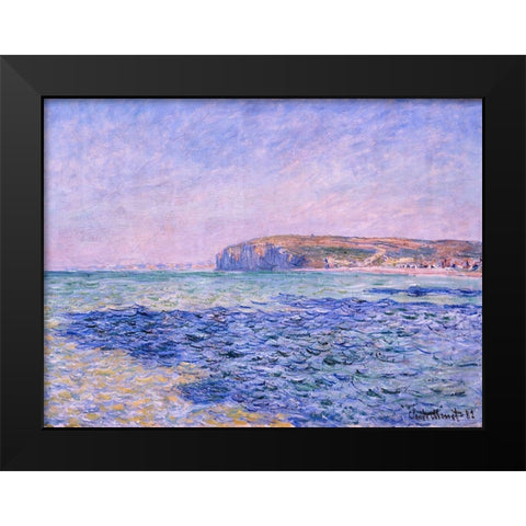 Shadows on the Sea. The Cliffs at Pourville 1882 Black Modern Wood Framed Art Print by Monet, Claude