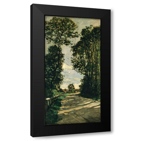 Road of the Farm Saint-Simeon Black Modern Wood Framed Art Print with Double Matting by Monet, Claude