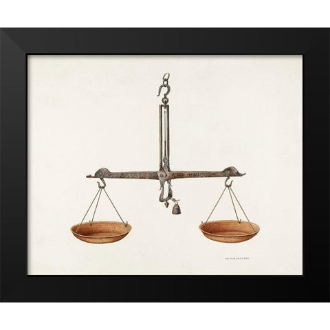 Balance Scales 1940 Black Modern Wood Framed Art Print by Kieckhofel, William