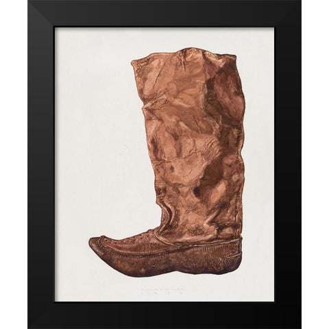 Boot 1938 Black Modern Wood Framed Art Print by Miller, Eugence C.