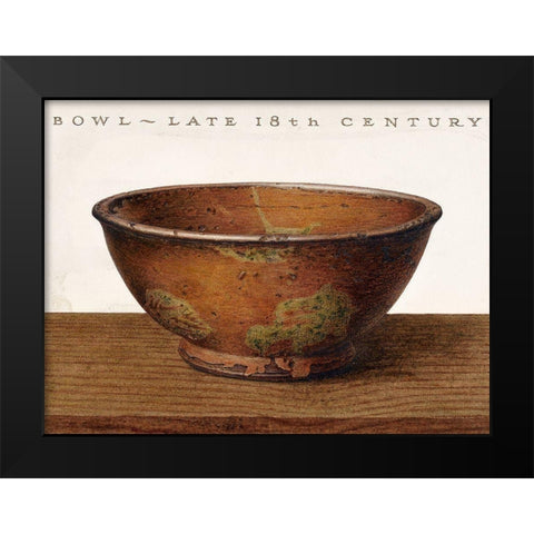Bowl 1937 Black Modern Wood Framed Art Print by Matulis, John