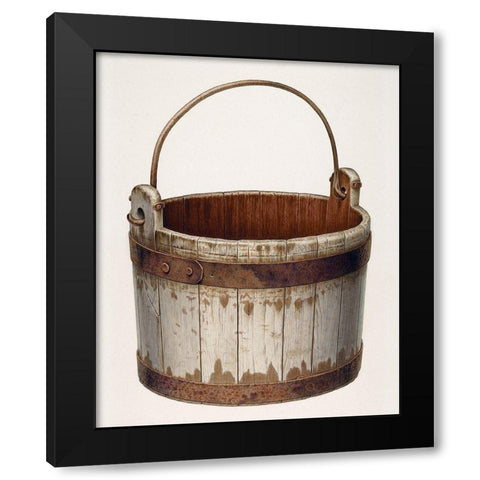 Bucket 1940 Black Modern Wood Framed Art Print with Double Matting by Bashaw, Edward