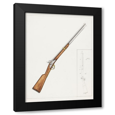 Carbine Gun 1937 Black Modern Wood Framed Art Print with Double Matting by Fairbanks, George