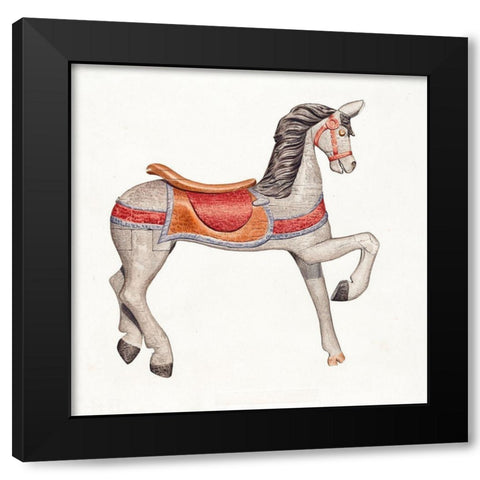 Carousel Horse II 1938 Black Modern Wood Framed Art Print with Double Matting by Ryder, Albert