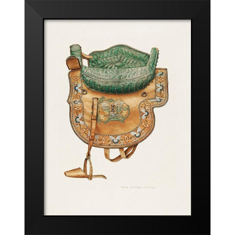 Childs Side Saddle 1940 Black Modern Wood Framed Art Print by Campbell-Gerke, Rose