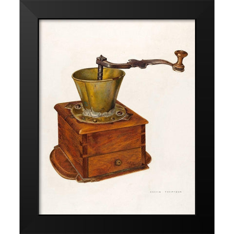 Coffee Mill 1941 Black Modern Wood Framed Art Print by Thompson, Archie