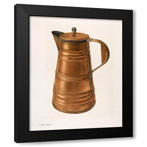 Coffee Pot 1935 Black Modern Wood Framed Art Print with Double Matting by Acampora, Nicholas
