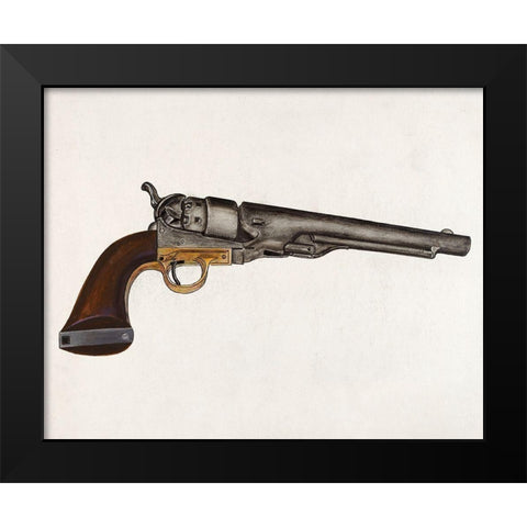 Colt Revolver 1936 Black Modern Wood Framed Art Print by Krieger, Bernard
