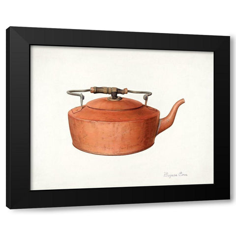 Copper Tea Kettle 1939 Black Modern Wood Framed Art Print with Double Matting by Croe, Eugene