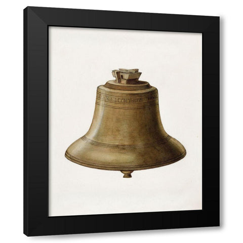 Courthouse Bell 1936 Black Modern Wood Framed Art Print by Schwabe, Erwin