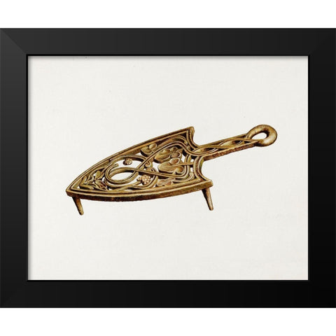 Flat Iron Stand 1939 Black Modern Wood Framed Art Print by Brinton, Amos C.
