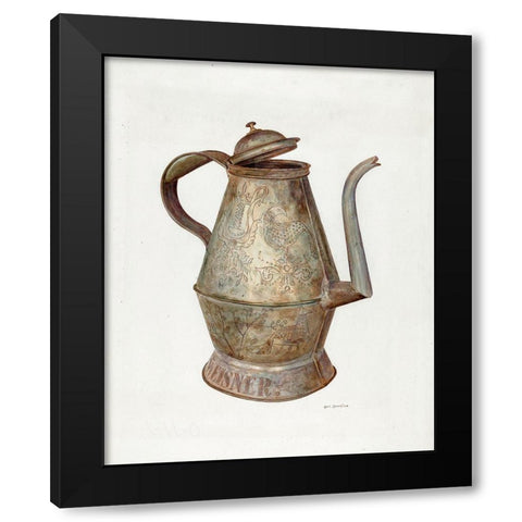 German Coffee Pot 1935 Black Modern Wood Framed Art Print with Double Matting by Strehlau, Carl