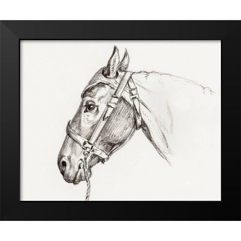 Head of a Horse I 1819 Black Modern Wood Framed Art Print by Bernard, Jean