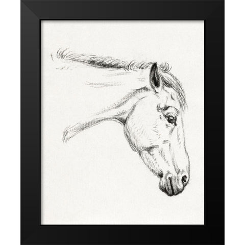Head of a Horse II 1819 Black Modern Wood Framed Art Print by Bernard, Jean
