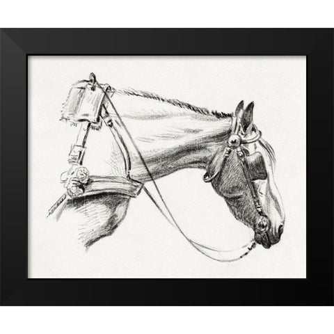 Head of a Horse III 1820 Black Modern Wood Framed Art Print by Bernard, Jean