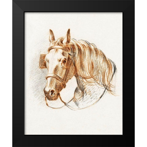 Head of a Horse IV  Black Modern Wood Framed Art Print by Bernard, Jean