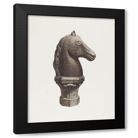 Hitching Post 1935 Black Modern Wood Framed Art Print by Riccitelli, Michael