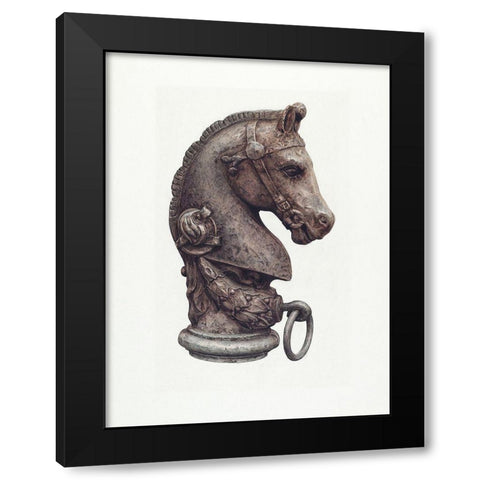 Hitching Post 1935 Black Modern Wood Framed Art Print by Vintage Drawings