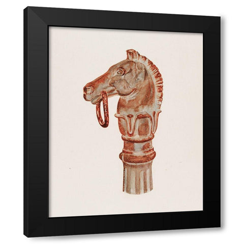 Hitching Post 1940 Black Modern Wood Framed Art Print by Barnett, Gerard