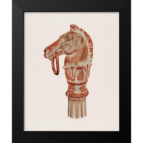 Hitching Post 1940 Black Modern Wood Framed Art Print by Barnett, Gerard