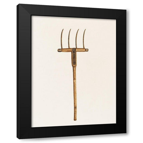 Hay Fork 1941 Black Modern Wood Framed Art Print by Godfrey, Frances