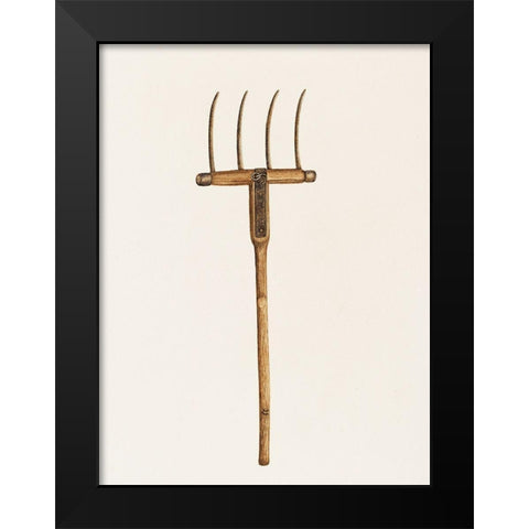 Hay Fork 1941 Black Modern Wood Framed Art Print by Godfrey, Frances