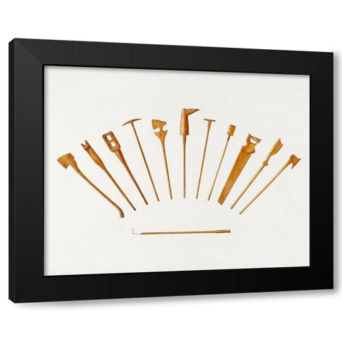 Jack Straws Black Modern Wood Framed Art Print with Double Matting by Duany, Hester