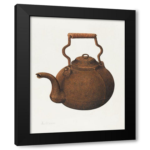 Kettle 1935 Black Modern Wood Framed Art Print by Glover, Joseph