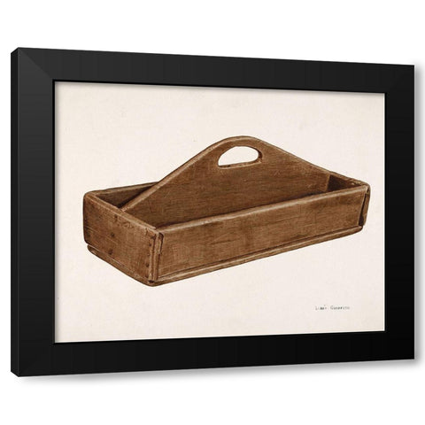 Knife Box 1940 Black Modern Wood Framed Art Print with Double Matting by Griffith, LeRoy