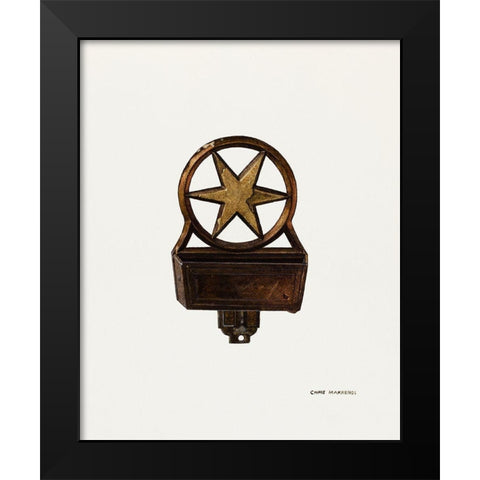 Match Holder 1939 Black Modern Wood Framed Art Print by Makrenos, Chris