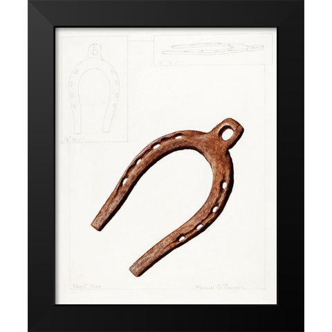 Mule Shoe 1937 Black Modern Wood Framed Art Print by Runyan, Manuel G.