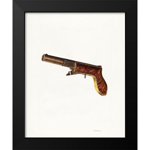Muzzle Loading Pistol 1940 Black Modern Wood Framed Art Print by Bruseth, Alf