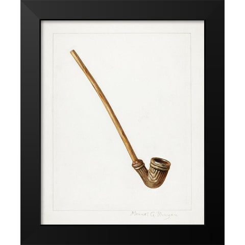 Pipe 1938 Black Modern Wood Framed Art Print by Runyan, Manuel G.