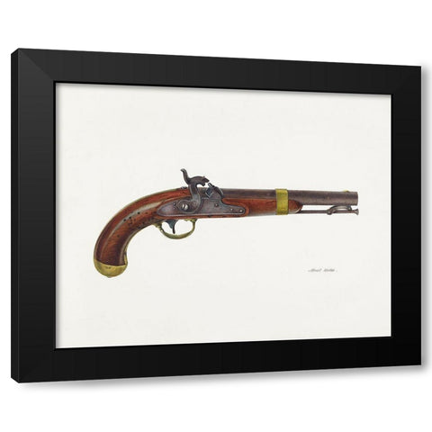 Pistol 1941 Black Modern Wood Framed Art Print by Rudin, Albert