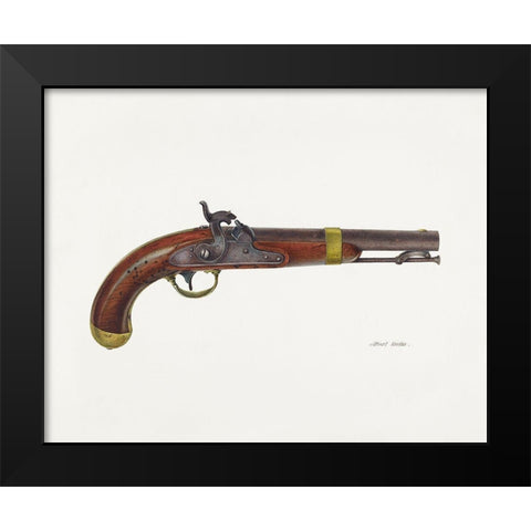Pistol 1941 Black Modern Wood Framed Art Print by Rudin, Albert
