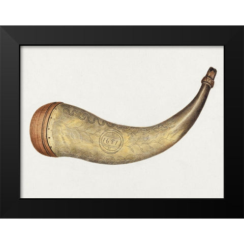 Powder Flask 1938 Black Modern Wood Framed Art Print by Johnston, Annie B.