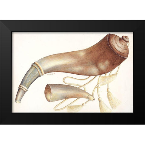 Powder Horn 1937 Black Modern Wood Framed Art Print by Stottlemeyer, Margaret