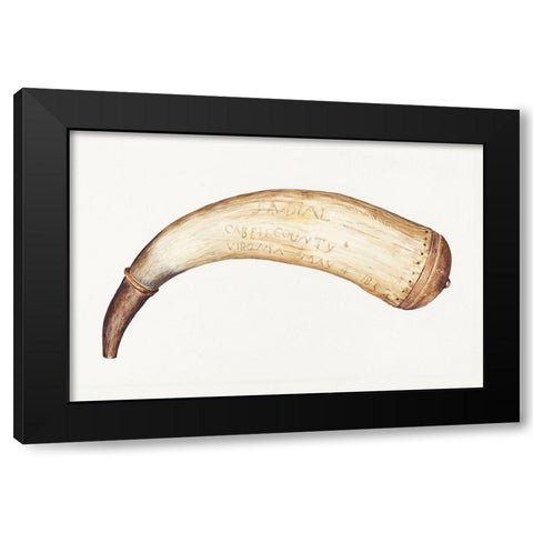 Powder Horn 1938 Black Modern Wood Framed Art Print with Double Matting by Rosenbaum Howell