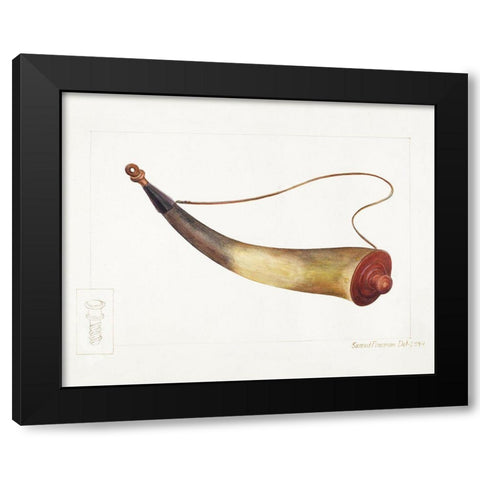 Powder Horn 1938 Black Modern Wood Framed Art Print by Fineman, Samuel