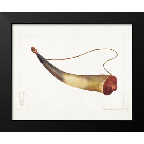 Powder Horn 1938 Black Modern Wood Framed Art Print by Fineman, Samuel