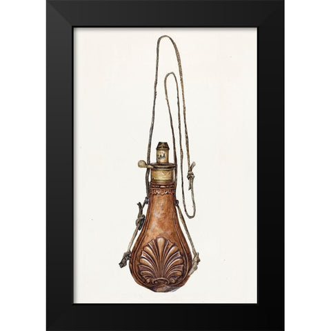 Powder Pouch 1938 Black Modern Wood Framed Art Print by Rosenbaum, Howell