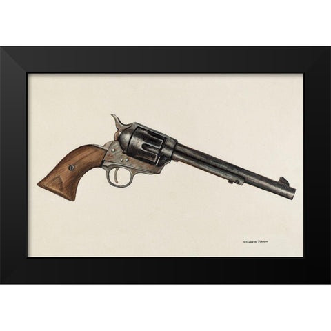Revolver 1942 Black Modern Wood Framed Art Print by Johnson, Elizabeth