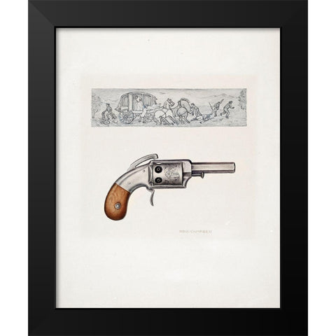 Revolver and Sketch 1935 Black Modern Wood Framed Art Print by Campbell-Gerke, Rose