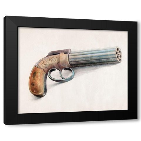 Revolving Pistol 1936 Black Modern Wood Framed Art Print with Double Matting by Schwabe, Erwin