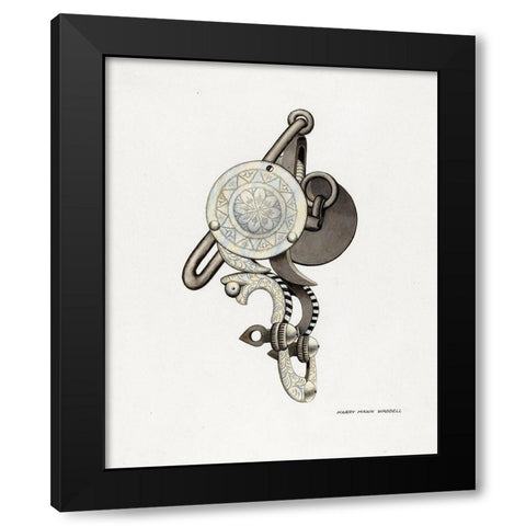 Ring Bit 1936 Black Modern Wood Framed Art Print by Waddel, Harry Mann