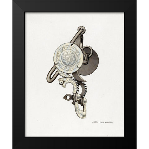 Ring Bit 1936 Black Modern Wood Framed Art Print by Waddel, Harry Mann