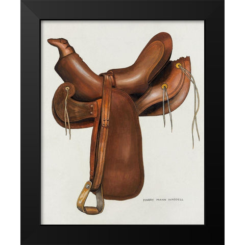 Saddle 1936 Black Modern Wood Framed Art Print by Waddell, Harry Man