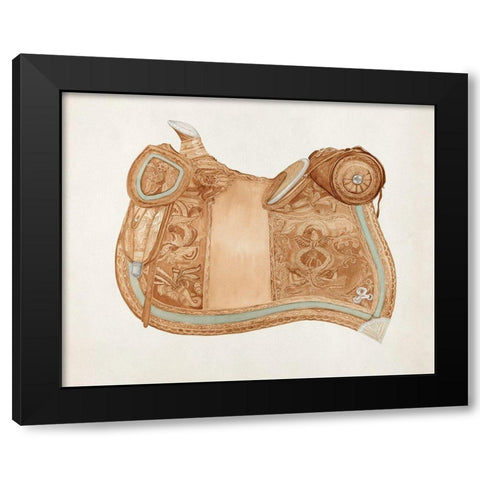 Saddle 1937 Black Modern Wood Framed Art Print by Woods, Ranka S.