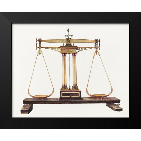 Scales for Weighing Gold 1940 Black Modern Wood Framed Art Print by Taylor, Robert W.R.